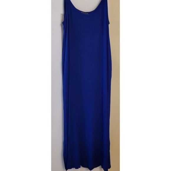 Woman's Long Maxi Dress W/Adjustable Spaghetti Strap &Pockets Blue. Small - Picture 4 of 7